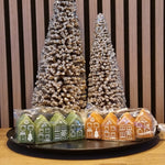 Kaars | Gingerbread huisjes set van 4